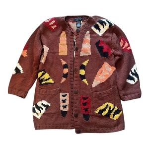 August‎ Silk Knits Catherine Lover oversized silk cotton chunky knit cardigan.